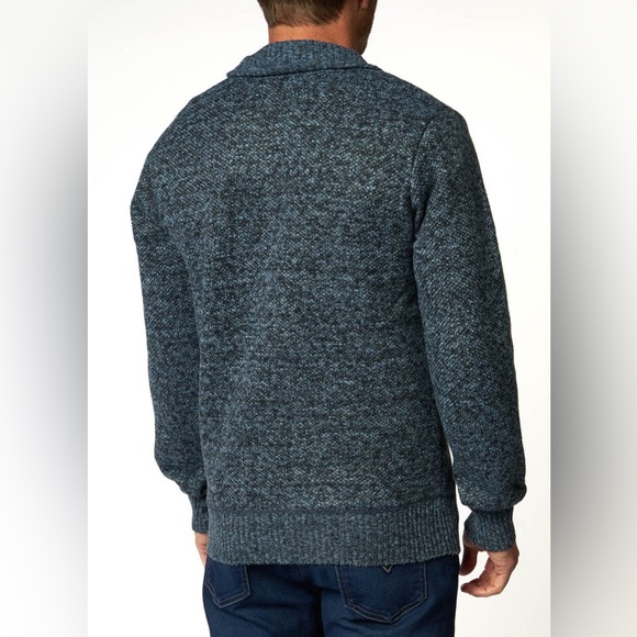 Stylish Button-Up Sweater Stand Collar Blue Mix - Picture 4 of 15